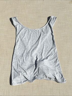 Lulu Lemon Open Back Light Gray Workout Tank Top